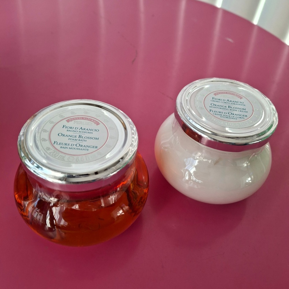 Perlier Orange Blossom Bath & Body Cream Set NEW 6.8oz Italy Fiori D'Arancio
